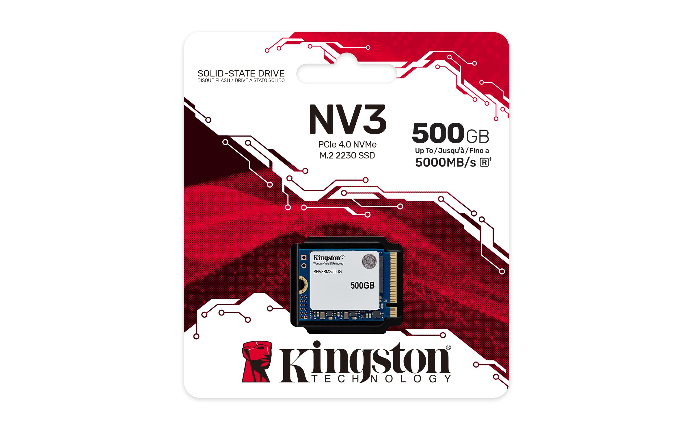 Kingston500GB3個NV3 PCIe 4.0 NVMe M.2 SSD Kingston NV3 M.2 2280 500GB PCIe 4.0 x4 NVMe Internal Solid